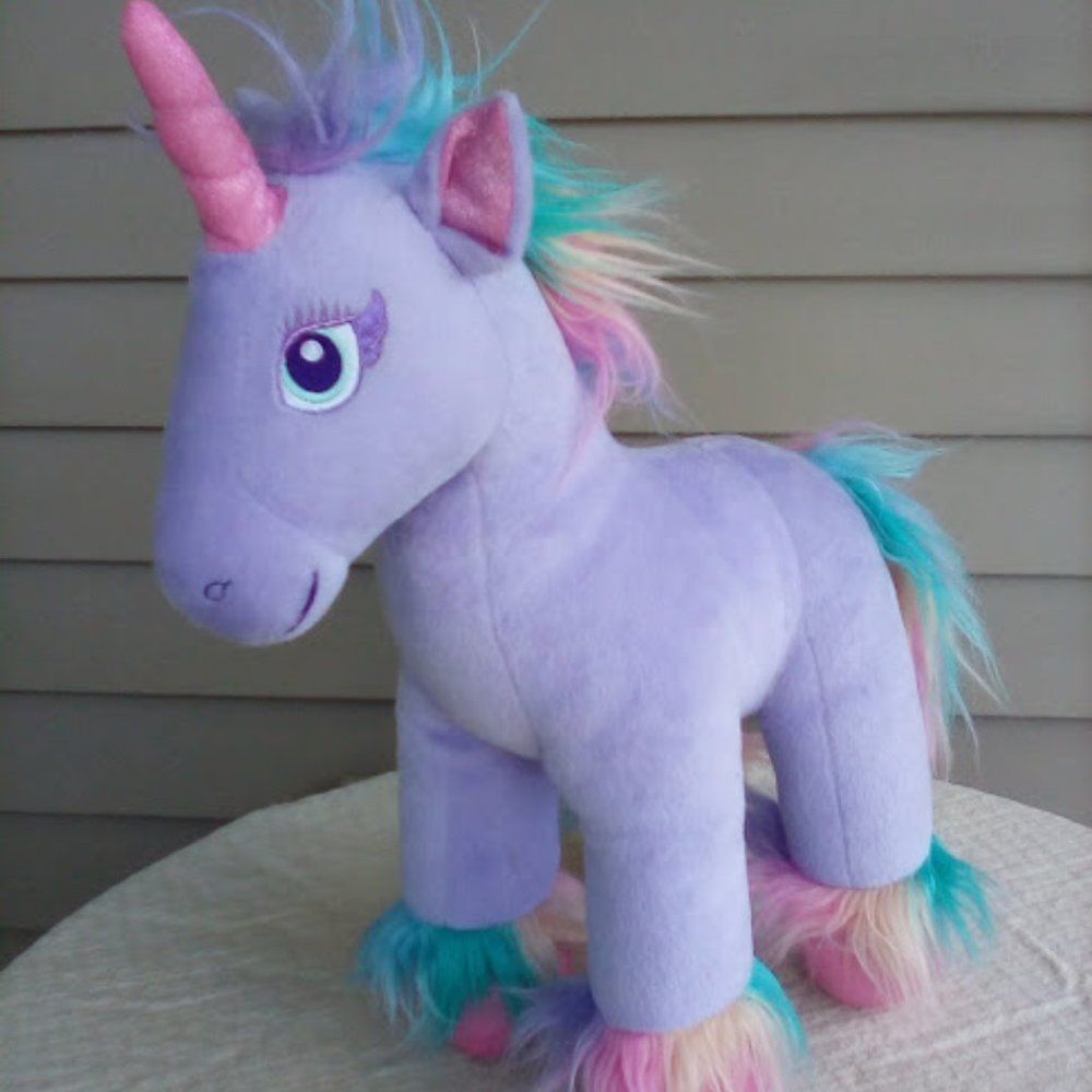 Build a Bear Unicorn Beary Fairy Purple Rainbow Plush Stuffed Animal Toy…